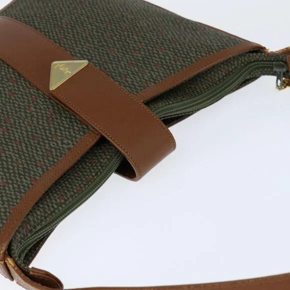 Authentic SAINT LAURENT Shoulder Bag PVC Leather Brown Gold - Picture 13 of 16